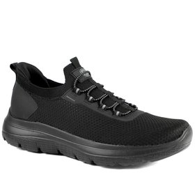 Wide Fit Memory Foam Trainers - Black