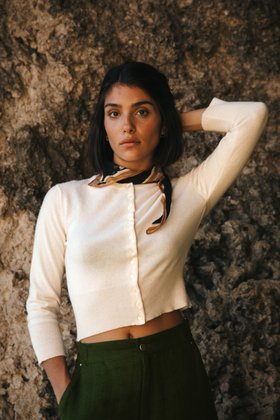 Herringbone Linen Shorts in Kelp