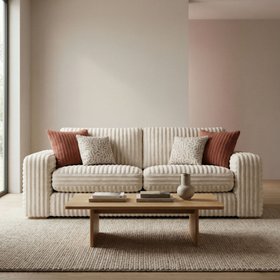 Milan Natural Fabric 3 Seater Sofa