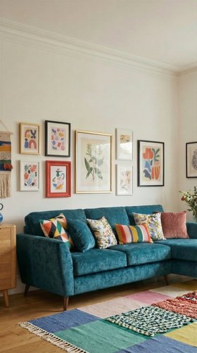 Naples Teal Chaise Sofa