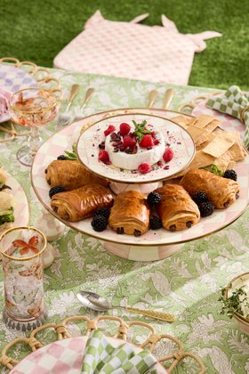 Rosy Check Small Pedestal Platter