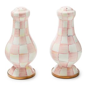 MacKenzie-Childs - Rosy Check Large Salt & Pepper Shakers