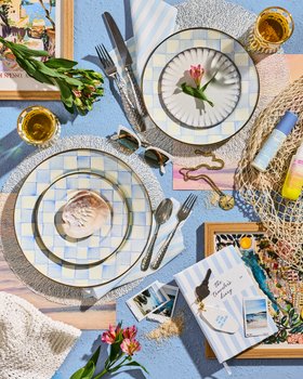 Sky Check Layflat Place Setting