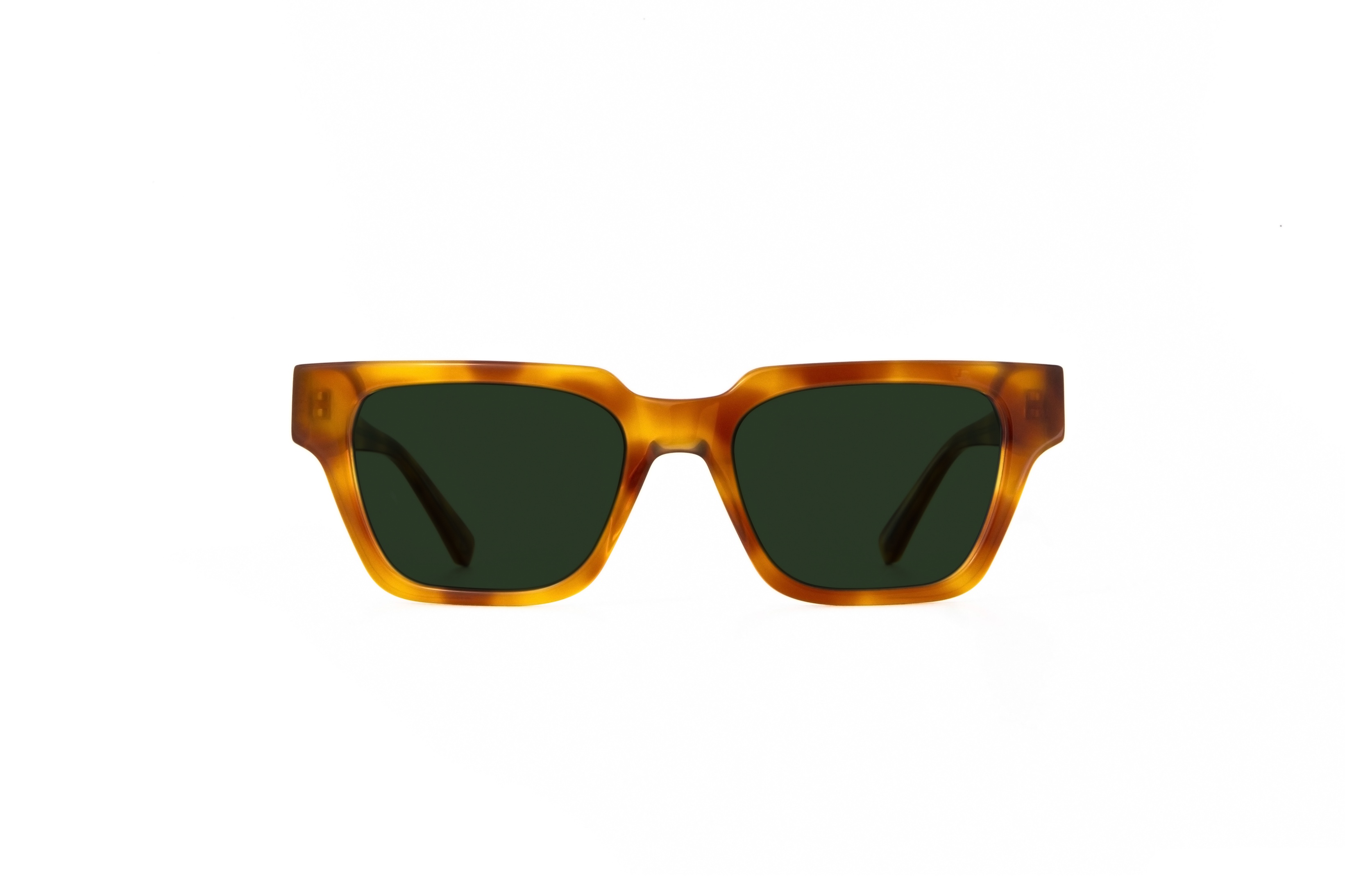 Macrae in Amber with Classic Green Lenses