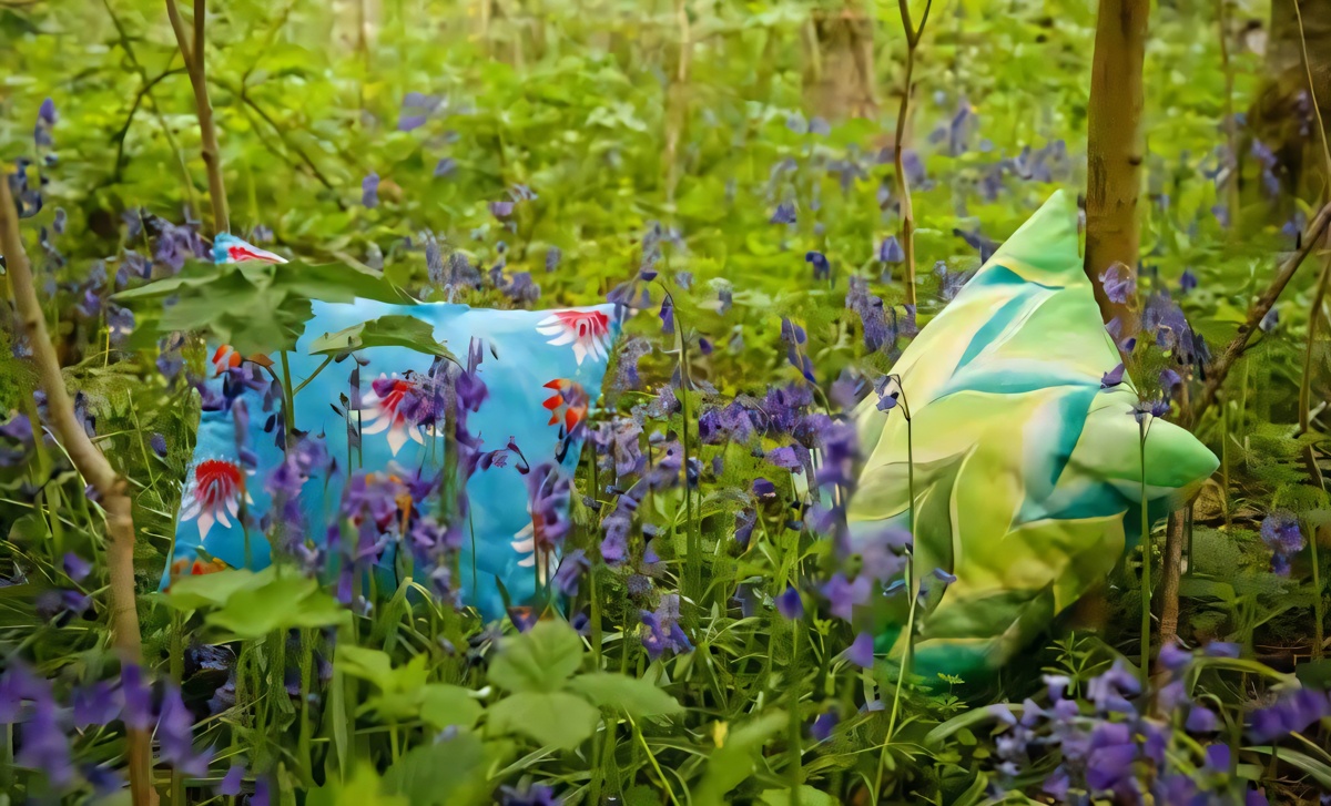 Bow And Lotus Cushion and Waves Cushion