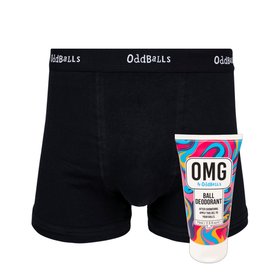 Classic Black - Mens Boxer Shorts & Ball Deodorant Bundle
