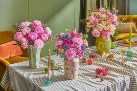 Pink Rebels peony bouquets