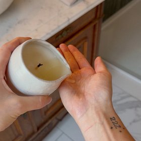 Hygge Ceramic Massage Candle Being Poured
