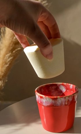 Mon Chéri Cherry Coffee Cup Candle Getting Refilled