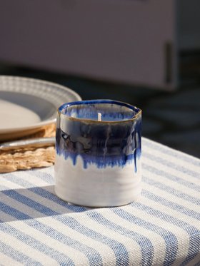 Blue Ombré Garden Candle