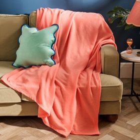 OHS Plain Fleece Throw - Coral