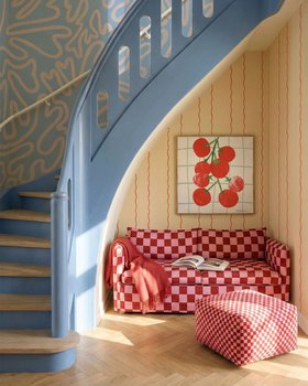 Wiggle Stripe Red - Wallpaper