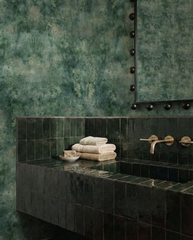 Petal Drift Teal - Wallpaper