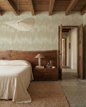 Ikat Cascades Beige - Wallpaper