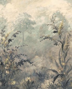 Forest lush plants grey ii - Wallpaper