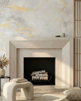 Marble Reverie Warm White - Wallpaper
