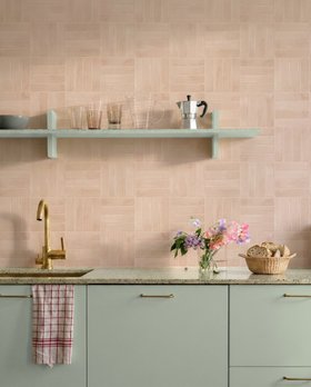 Spatial Tile Faded Peach - Wallpaper