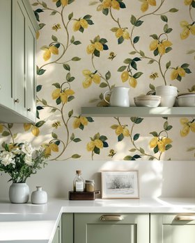Lemon Tree with Butterflies - Wallpaper
