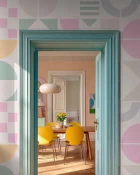 Bauhaus Geo Pastel - Wallpaper