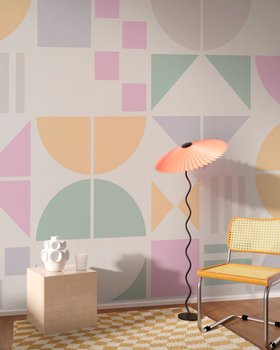 Bauhaus Geo Pastel Large - Wallpaper