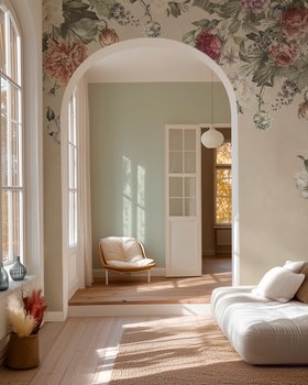 Vintage Flower Wall - Wallpaper