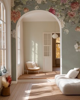 Vintage Flower Wall - Wallpaper