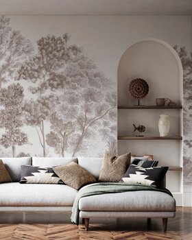 Away From The Trail  Velvet Taupe - Wallpaper
