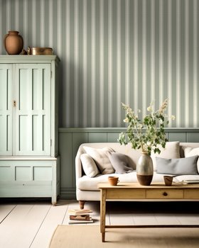 Stripe Light Green - Wallpaper