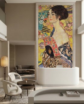 Lady With Fan - Wallpaper as  XXL Wall art