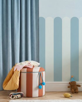 Playful Scallops Blue - Wallpaper