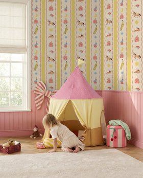 Retro Circus Yellow Red - Wallpaper