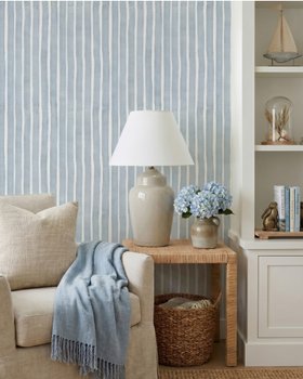 Watercolor Stripes Blue - Wallpaper