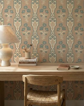 Flora Heritage Warm Taupe - Wallpaper