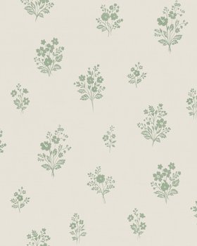 Whispering Blooms Light Green - Wallpaper