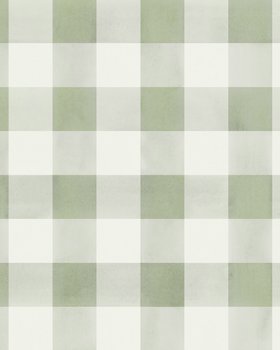 Tranquil Gingham Big Pattern Sage - Wallpaper