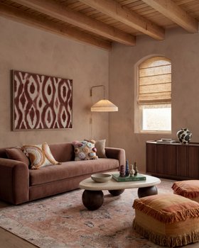Whispering Clouds Light Terracotta - Wallpaper