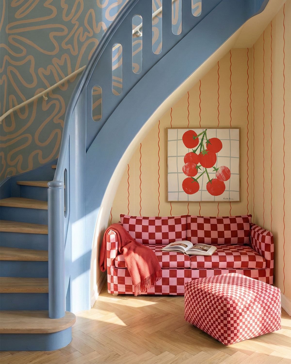 Wiggle Stripe Red - Wallpaper