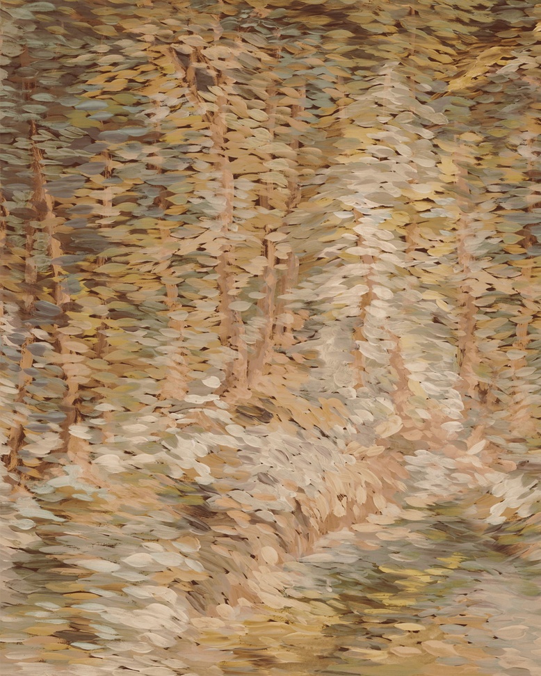 Textured Wave of Leaves - Yellow Brown