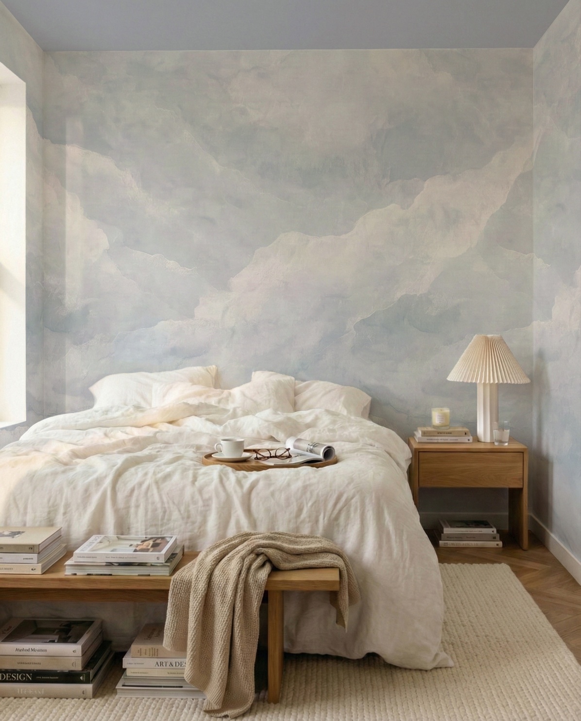 Limewash Dream Blue - Wallpaper