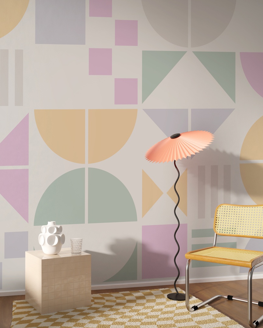 Bauhaus Geo Pastel Large - Wallpaper
