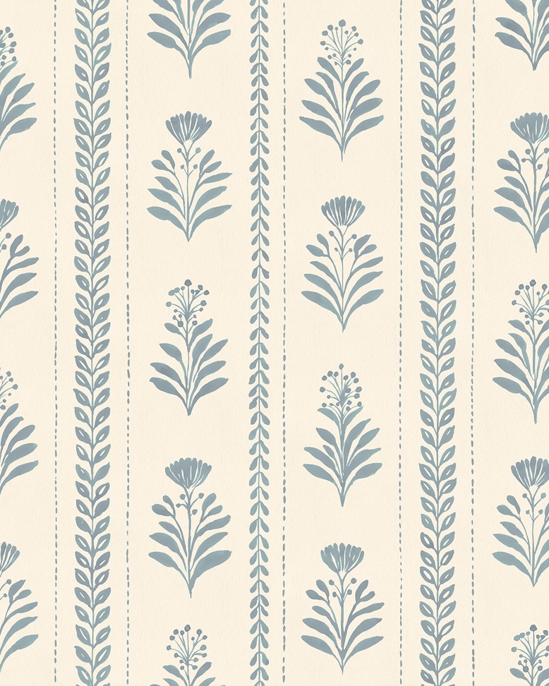 Flora Botanica Blue - Wallpaper