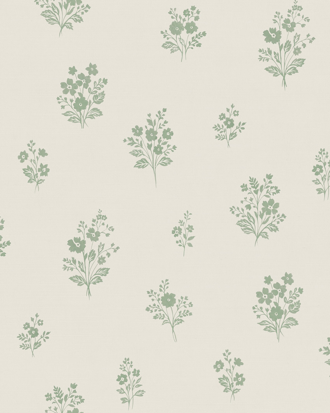 Whispering Blooms Light Green - Wallpaper