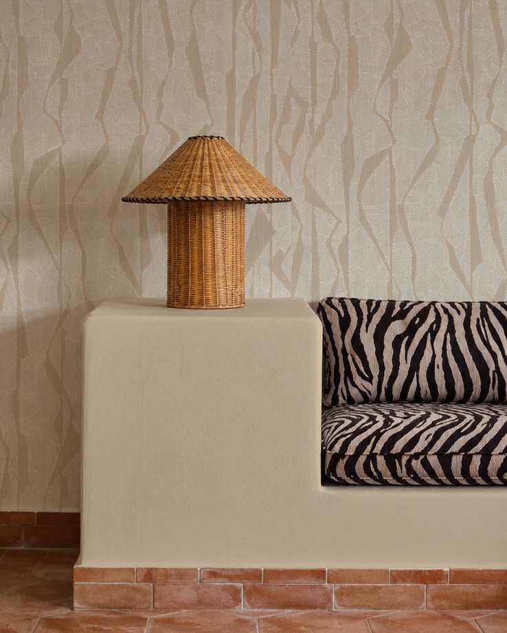 Artisan Bark Stripe Ivory - Wallpaper
