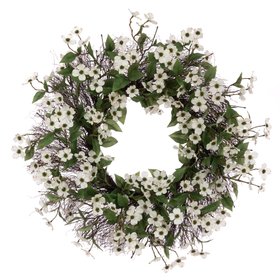 Faux Dogwood Wreath