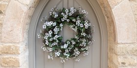 Faux Dogwood Wreath