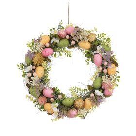Faux Easter Egg & Foliage Wreath