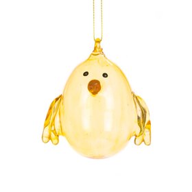 3 Glass Easter Chick Hanging Decorations