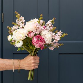 Faux Ranunculus & Lilac Petite Bouquet
