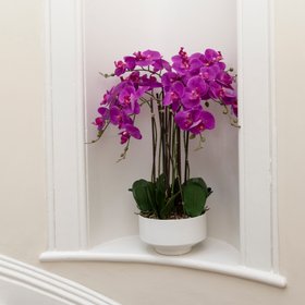 Artificial Purple Orchid in Ceramic Pot
