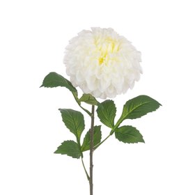 Faux Pom Pom Dahlia White
